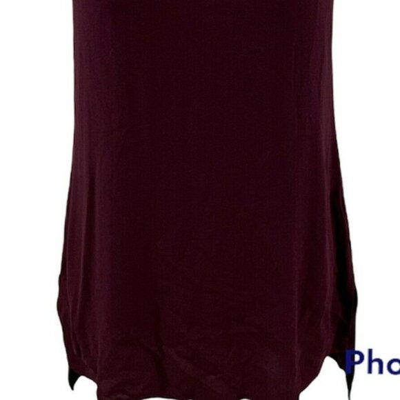 Eileen Fisher Raisnette Bateau Neck Silk Hi Low Long Shell Tank - Picture 2 of 4